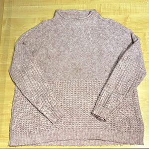 AEO pink rollneck waffle-knit sweater